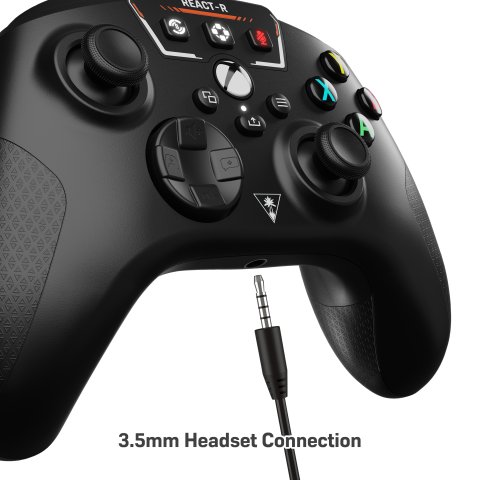 turtle beach react-r  black controller detail image 3 3.5mm headset connection english